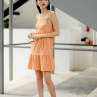 FAITH TIERED DRESS (FLAMINGO ORANGE)