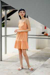 FAITH TIERED DRESS (FLAMINGO ORANGE)