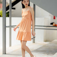 FAITH TIERED DRESS (FLAMINGO ORANGE)