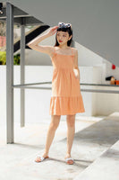 FAITH TIERED DRESS (FLAMINGO ORANGE)
