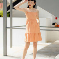 FAITH TIERED DRESS (FLAMINGO ORANGE)