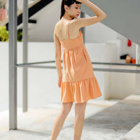 FAITH TIERED DRESS (FLAMINGO ORANGE)