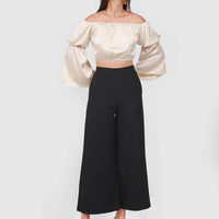 Getto Palazzo Pants In Charcoal Black #6stylexclusive
