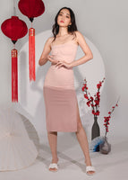 Flaunt The Body Slit Skirt in Blush pink #6stylexclusive
