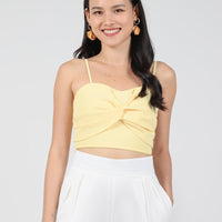 Brynn Knot Top In Sunshine Yellow #6stylexclusive