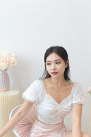 Rae Organza Sleeve Embroidery Two Way Top in White #MadeByKEI
