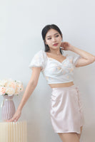 Rae Organza Sleeve Embroidery Two Way Top in White #MadeByKEI
