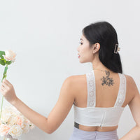 Pixie Eyelet Lace Halter Top in Pearl White #MadeByKEI