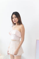 Ryu Satin Lace Tube Top in Baby Pink #MadeByKEI
