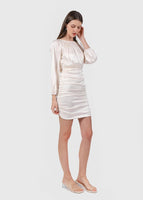 Penthouse Pleats Ruched Dress In Pearl White #6stylexclusive
