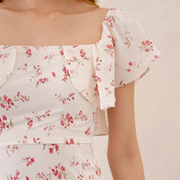 The Sweet Looking Floral Flutter Dress #6stylexclusive