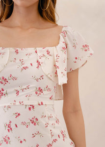 The Sweet Looking Floral Flutter Dress #6stylexclusive