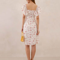 The Sweet Looking Floral Flutter Dress #6stylexclusive