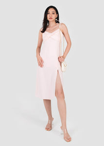Caryn Knotted Tie String Dress In Pastel Pink #6stylexclusive