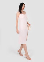 Caryn Knotted Tie String Dress In Pastel Pink #6stylexclusive
