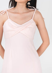 Caryn Knotted Tie String Dress In Pastel Pink #6stylexclusive