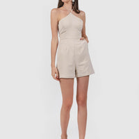Herms Halter Romper In Champagne Nude #6stylexclusive