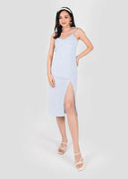 Caryn Knotted Tie String Dress In Pastel Blue #6stylexclusive

