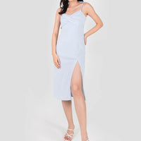 Caryn Knotted Tie String Dress In Pastel Blue #6stylexclusive