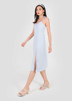 Caryn Knotted Tie String Dress In Pastel Blue #6stylexclusive
