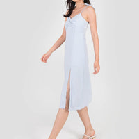 Caryn Knotted Tie String Dress In Pastel Blue #6stylexclusive