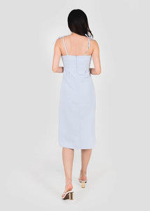 Caryn Knotted Tie String Dress In Pastel Blue #6stylexclusive