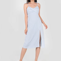 Caryn Knotted Tie String Dress In Pastel Blue #6stylexclusive