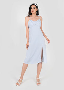 Caryn Knotted Tie String Dress In Pastel Blue #6stylexclusive