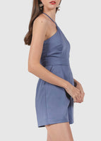 Herms Halter Romper In French Blue #6stylexclusive
