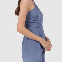 Herms Halter Romper In French Blue #6stylexclusive