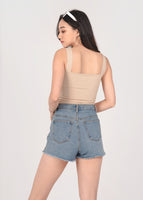 Roxy Square Padded Top In Sand #6stylexclusive
