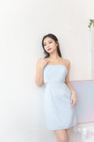 Symphony Waist Cut-out Mini Dress in Soft Blue
