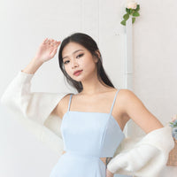 Symphony Waist Cut-out Mini Dress in Soft Blue
