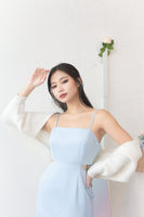 Symphony Waist Cut-out Mini Dress in Soft Blue in XS (DEFECT#36)
