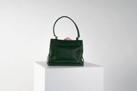CELO Bag in Emerald Green and Coral Pouch
