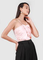 Joy Pleated Satin Halter In Pink #6stylexclusive
