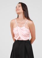 Joy Pleated Satin Halter In Pink #6stylexclusive
