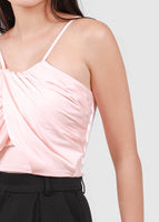 Joy Pleated Satin Halter In Pink #6stylexclusive
