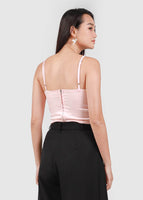 Joy Pleated Satin Halter In Pink #6stylexclusive
