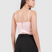 Joy Pleated Satin Halter In Pink #6stylexclusive