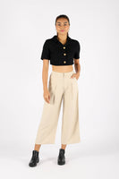 KALIE BUTTONED CROPPED TOP
