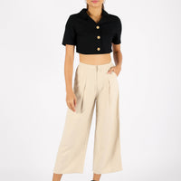 KALIE BUTTONED CROPPED TOP