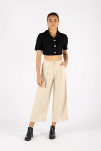 KALIE BUTTONED CROPPED TOP