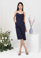 Karther 3/4 Padded Jumpsuit in Navy
