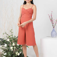 Karther 3/4 Padded Jumpsuit in Rust