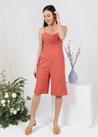 Karther 3/4 Padded Jumpsuit in Rust
