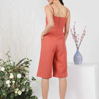 Karther 3/4 Padded Jumpsuit in Rust