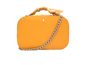 BELLA by emma l Soleil Structured Camera Bag with Chain (Mustard)
