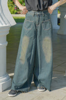 Zoe vintage wash denim wide-cut jeans
