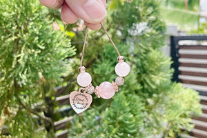 Floral Christmas Collection II - Ombre Dainty Rose Gold Bracelet / Gold Earrings Set